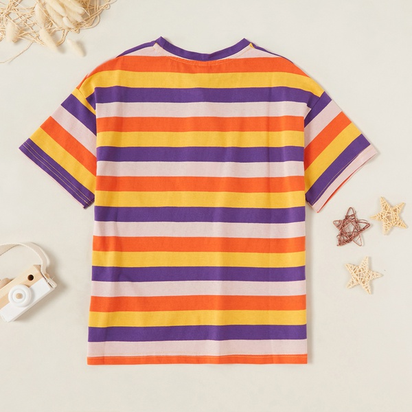 Fashionable Striped Short-sleeve Tee