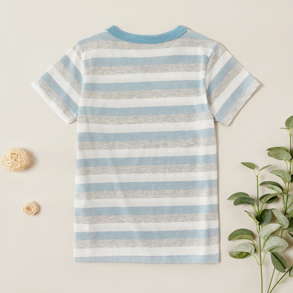 Fashionable Striped Letter Print Tee