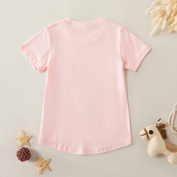 Adorable Cartoon Unicorn Print Short-sleeve Tee