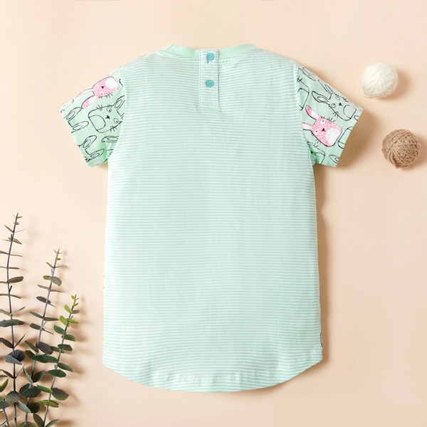 Casual Bunny Allover Print Short-sleeve Tee for Girl