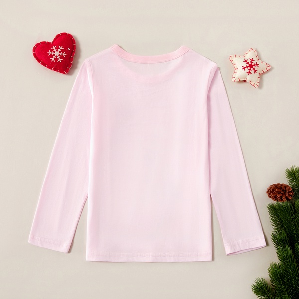 Pretty Christmas Unicorn Love Stars Print Long-sleeve Tee