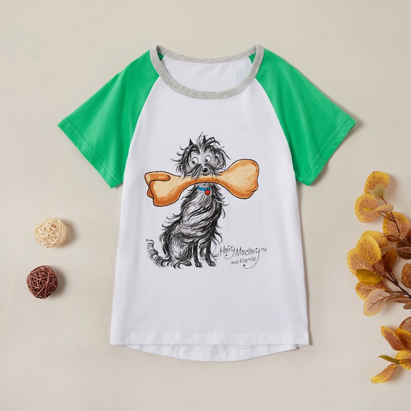 Trendy Cartoon Animal Dog Print Short-sleeve Tee