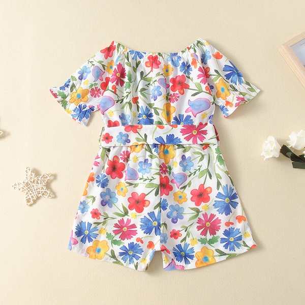 Baby / Toddler Girl Pretty Colorful Floral Jumpsuit