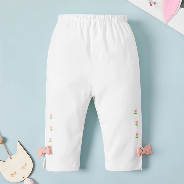 Baby / Toddler Girl Cute Bowknot Decor Solid Shorts