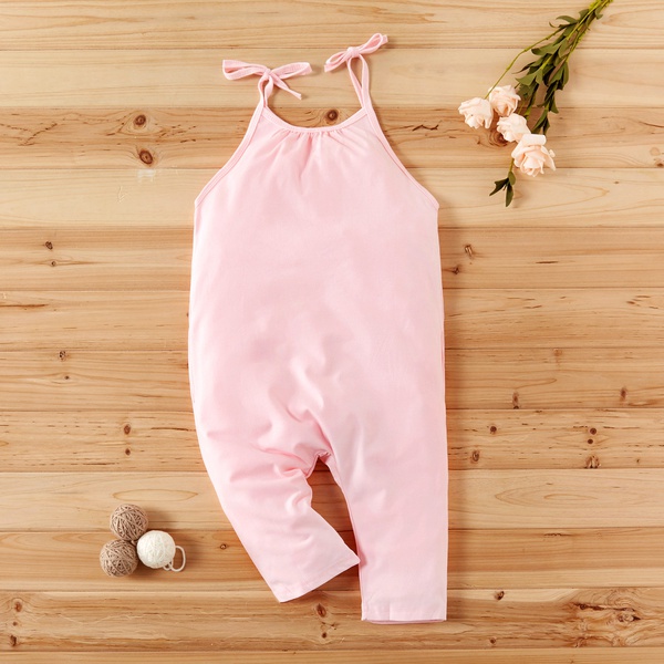 Toddler Girl Trendy Solid Strappy Onesies