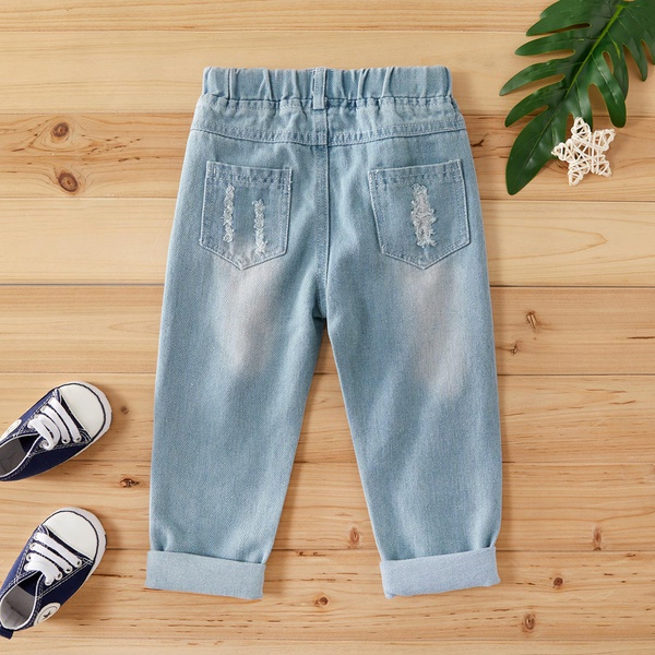 Baby/ Toddler Boy’s Ribbed Frayed Jeans