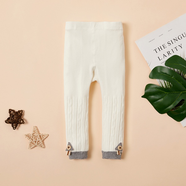 Baby Girl Stretchy Solid Leggings