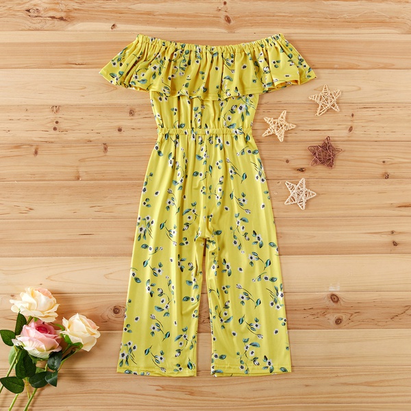 Baby / Toddler Girl Pretty Floral Allover Off Shoulder Onesies