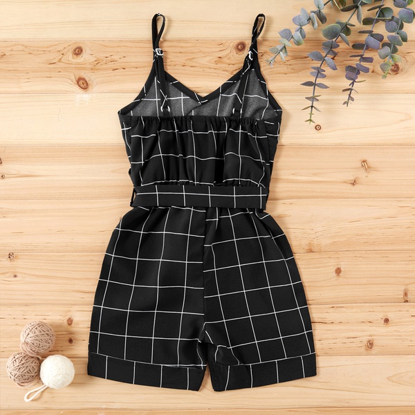 Baby / Toddler Girl Strappy Plaid Casual Onesies