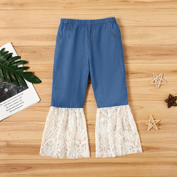 Toddler Girl Stylish Lace Decor Solid Pants