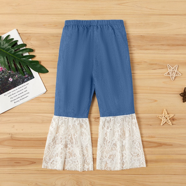 Toddler Girl Stylish Lace Decor Solid Pants