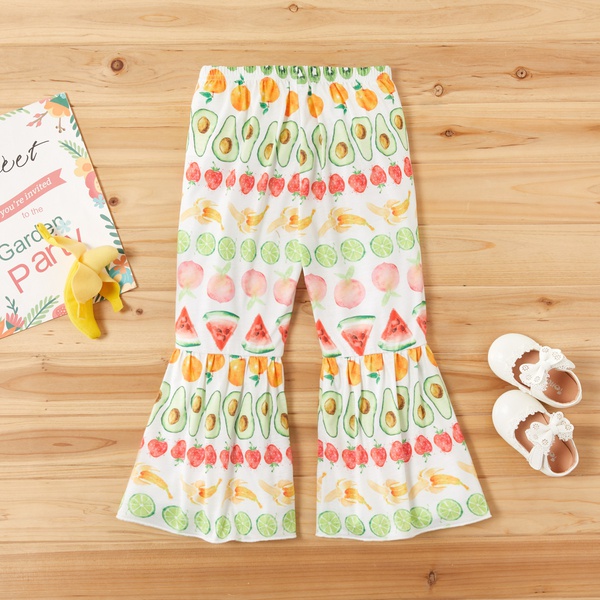 Toddler Girl Stylish Fruit Allover Bellbottom Pants