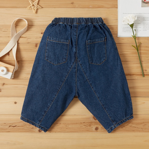 Toddler Girl Solid Button Pocket Casual Ninth Pants