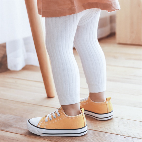 Baby Girl Stretchy Solid Leggings