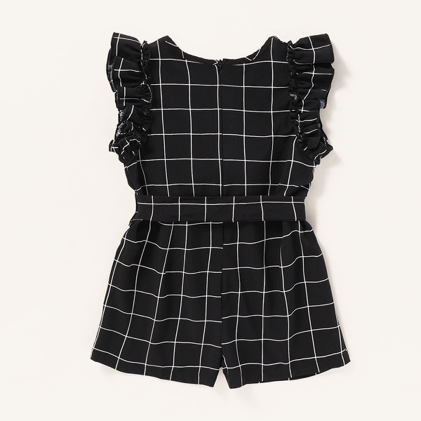 Toddler Girl Solid Plaid Jumpsuit