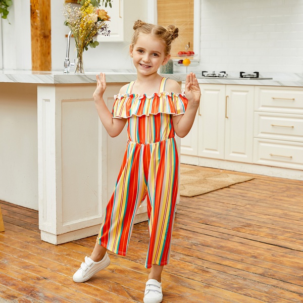 Baby / Toddler Girl Colorful Striped Jumpsuit
