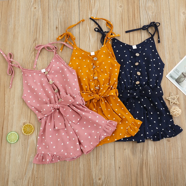 Baby Girl Sweet Polka Dots Allover Sling Onesies
