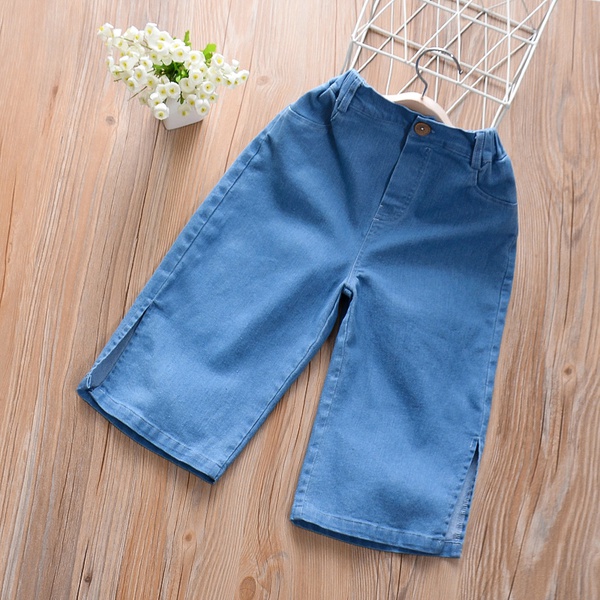 Baby / Toddler Girl Solid False Pocket Jeans