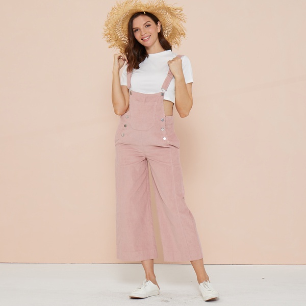 Maternity Sweet Plain Suspender pants