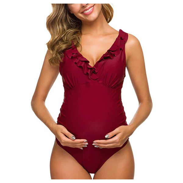 Sassy Flounced Maternity One-piece Swimsuit