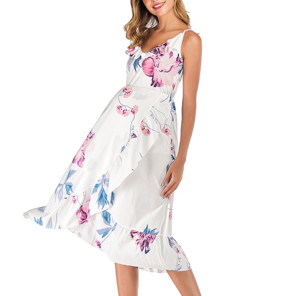 Sassy Floral Print Maternity Slip Dress