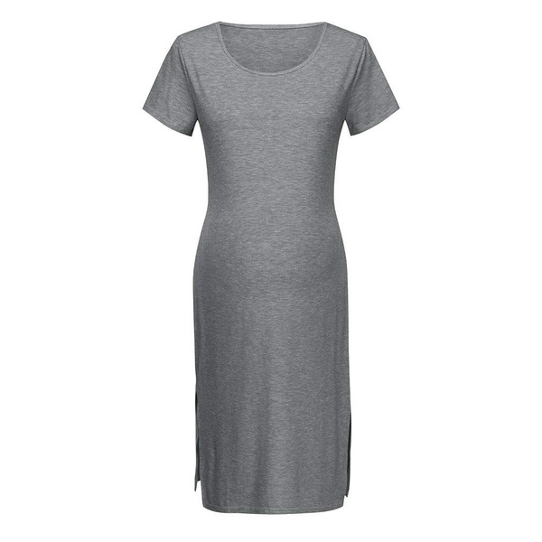 Maternity Round collar Plain Normal H Short-sleeve Dress