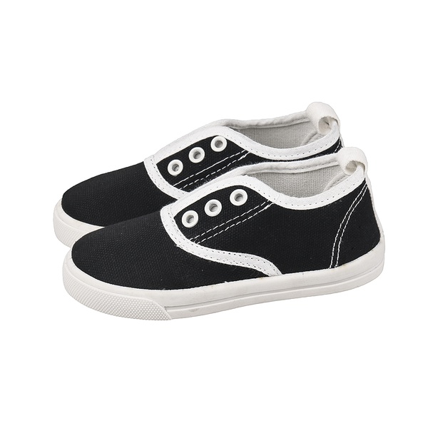 Toddler / Kids Balck and White Canvas Shoes