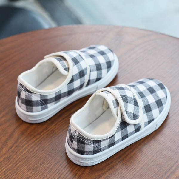 Toddler / Kids Causal Grid Canvas Shoes