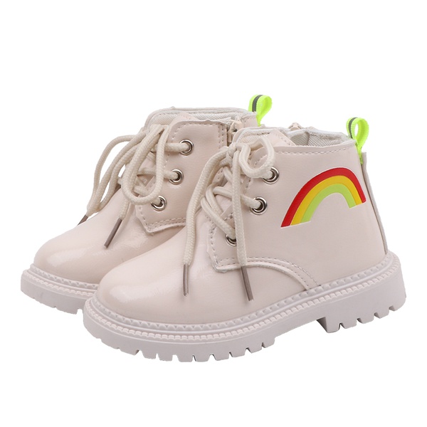 Toddler / Kids Rainbow Decor Lace-up Solid Boots
