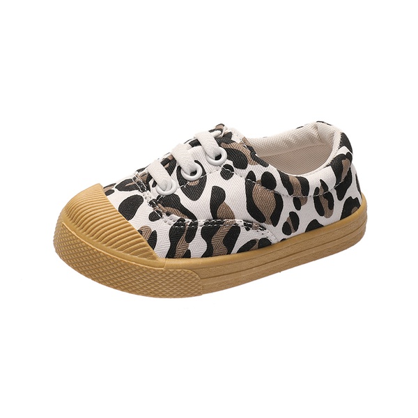 Toddler / Kids Leopard Print Lace-up Canvas Shoes