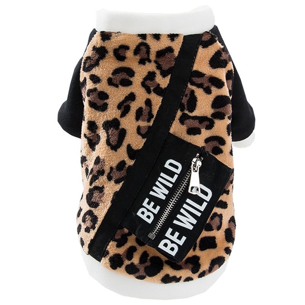 Cat clothes leopard print warm jacket
