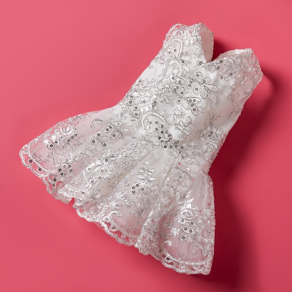 Dog Lace Sequin Cross Dress