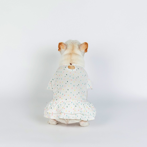 Pet Spot Print White Dress Breathable Cotton