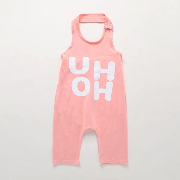 Baby / Toddler Girl Trendy Letter Print Strappy Onesies