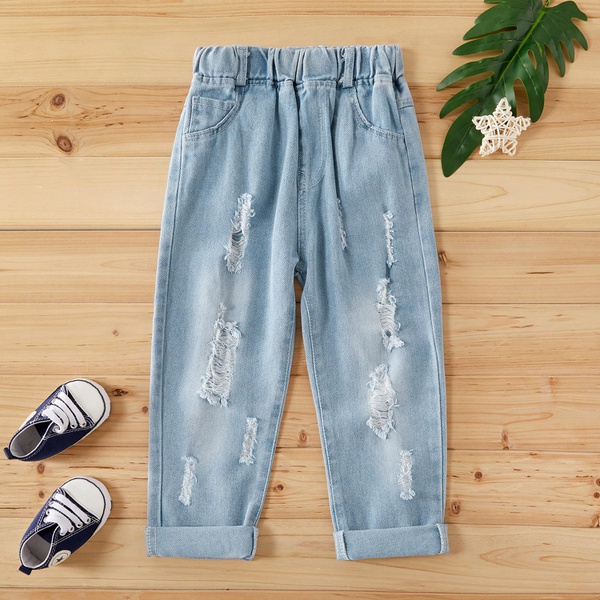 Baby/ Toddler Boy’s Ribbed Frayed Jeans