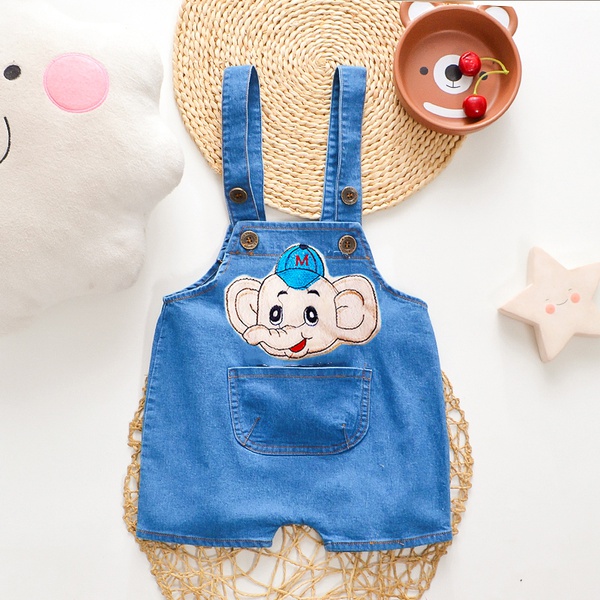 Baby / Toddler Animal Elephant Pocket Denim Overalls