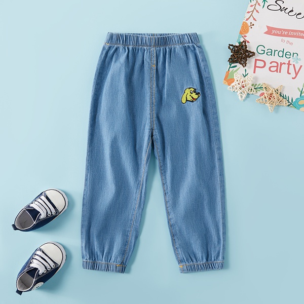 Baby / Toddler Boy Adorable Dog Embroidery Jeans
