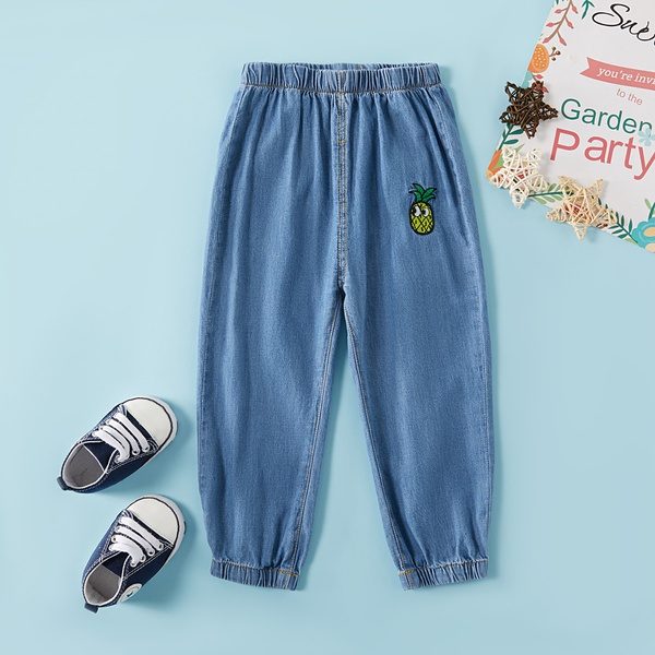 Baby / Toddler Adorable Pineapple Embroidery Jeans
