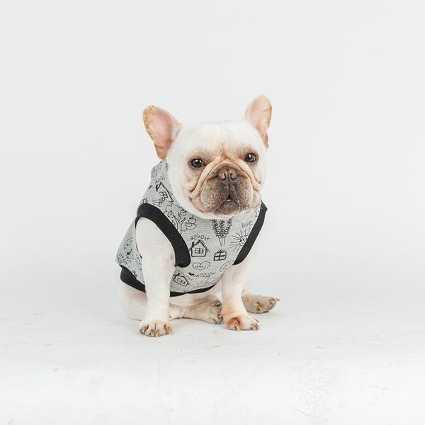 Dog Fashion Print Hooded Sweatshirt