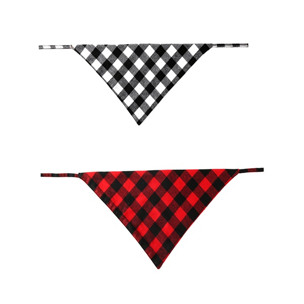 Bibs Pet Plaid Scarf Triangle Accessories Neckerchief