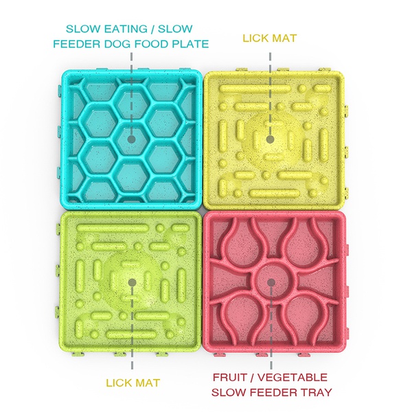Pet Maze Combination Plate Dog Licking Mat Silicone Suction Slow Food Bowl Anti-choke Slow Food