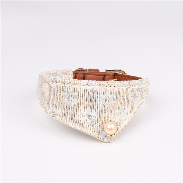 Pet dog collar flower triangle scarf