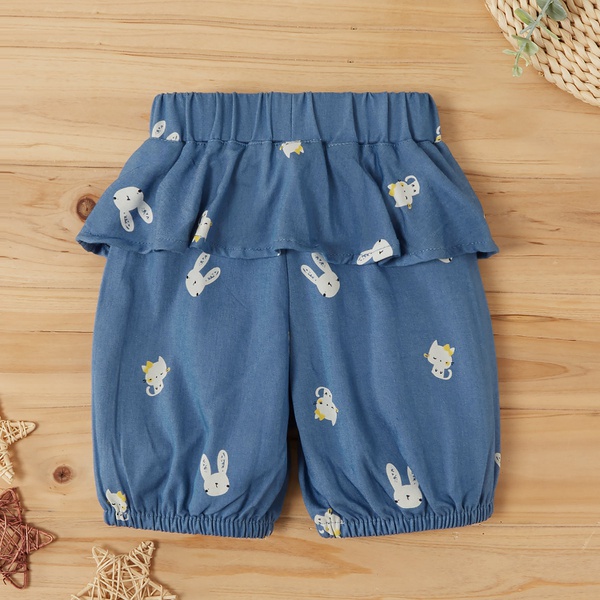 Baby / Toddler Cartoon Print Flounced Shorts