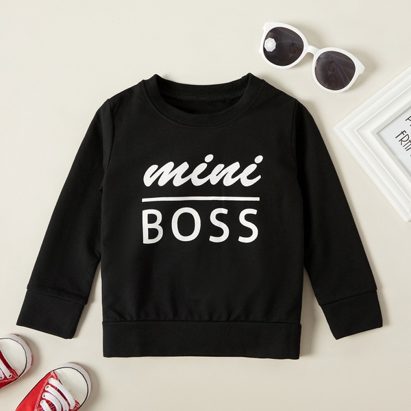 Baby / Toddler Boy MINI BOSS Print Solid Hoodie
