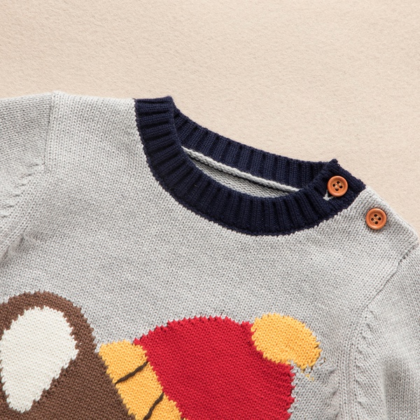 Baby / Toddler Cartoon Mouse Print Long-sleeve Knitted Sweater (No shoes)