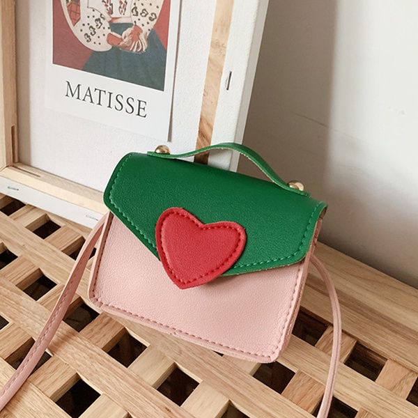 1-pack Heart Splice Shoulder Bag for Girls