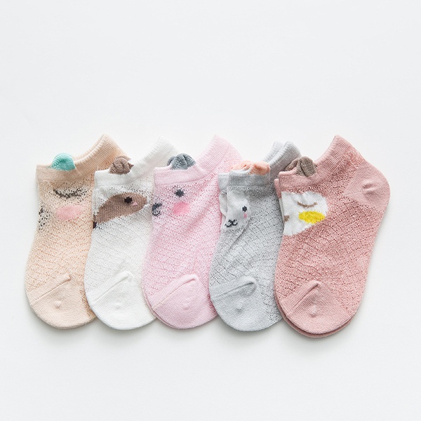 5-piece Baby / Toddler Cotton Breathable Cartoon Socks