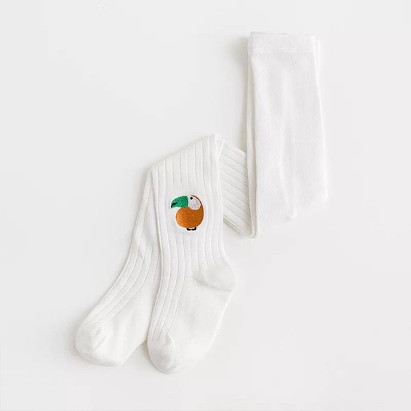 Baby Animal Embroidered Solid Tights