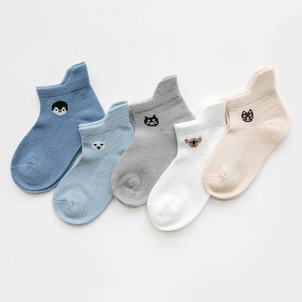 5-pack Baby/ Toddler’s Animal Print Ribbed Sock