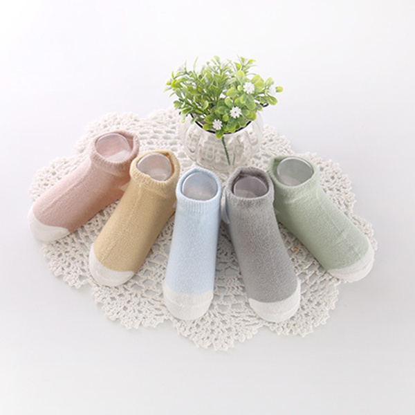 5-piece Baby Solid Breathable Socks Set